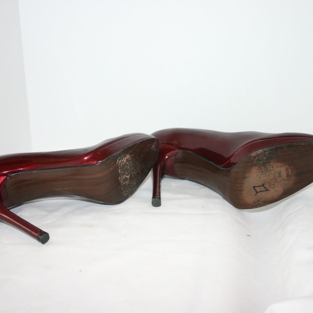 Stuart Weitzman Deep Red Spike Heel Platform J-893 - image 6